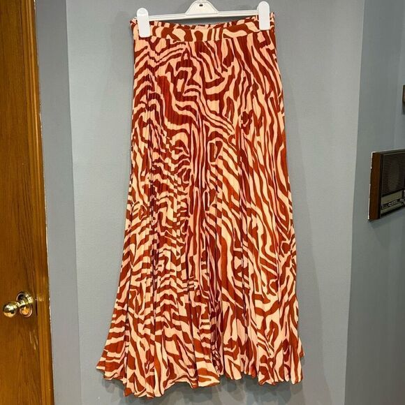 Maeve‎ Anthropologie The Isobel silky Pleated skirt size 8 NWT - Picture 7 of 14